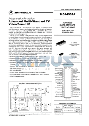 MC44302ADW datasheet - Advanced multi-standard video/sound IF