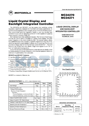 MC34270FB datasheet - Liquid crystal display and backlight integrated controller