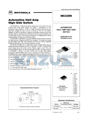 MC3399T datasheet - Automotive half-amp high-side switch