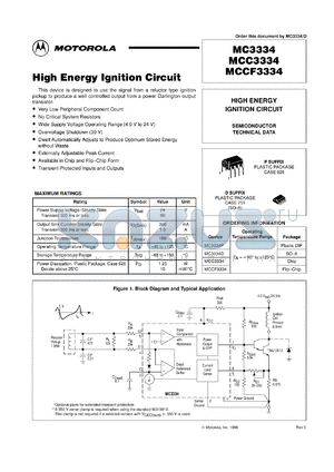 MC3334D datasheet - High energy ignition circuit