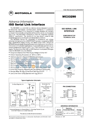 MC33290P datasheet - ISO serial link interface
