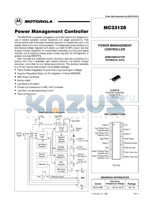 MC33128D datasheet - Power management controller