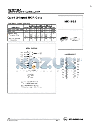 MC1662L datasheet - Quad 2-input NOR gate