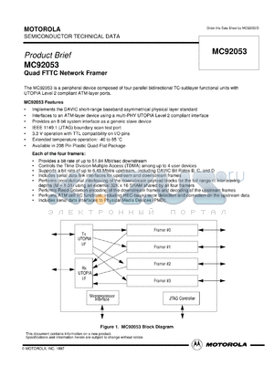 MC92053CN datasheet - Quad FTTC network framer