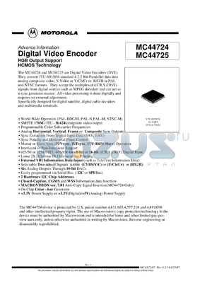 MC44725VFU datasheet - Digital video encoder