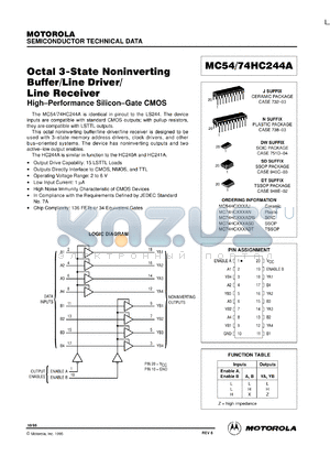 MC74HC244ASD datasheet - Octal 3-state noninverting buffer/line driver/line receiver