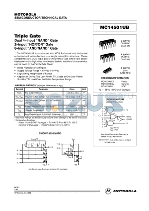 MC14501BCP datasheet - Triple gate