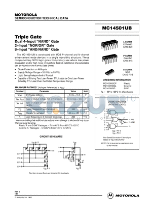 MC14501BCL datasheet - Triple gate