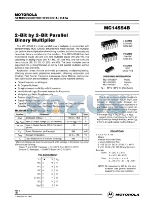 MC14554BD datasheet - 2-bit by 2-bit parallel binary multiplexer