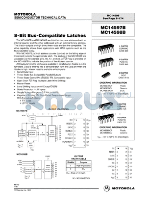 MC14597BCL datasheet - 8-bit bus-compatible latche