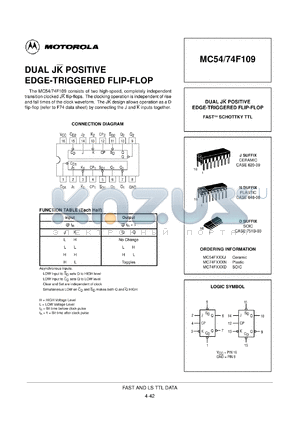 MC54F109N datasheet - Edge-triggered flip-flop