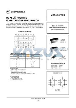 MC74F109D datasheet - Edge-triggered flip-flop