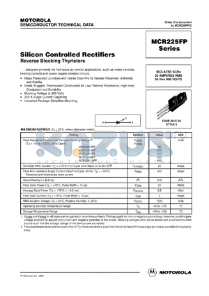 MCR225-2FP datasheet - Silicon controlled rectifier