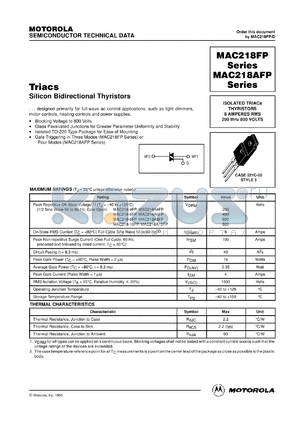 MAC218-10FP datasheet - Triac