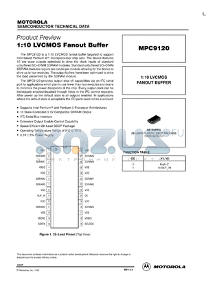 MPC9120SD datasheet - 1:10 LVCMOS fanout buffer