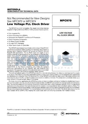 MPC970FA datasheet - Low voltage PLL clock driver