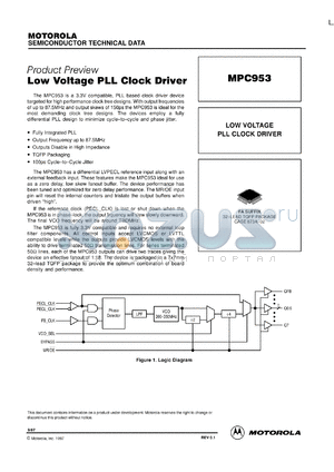 MPC953FA datasheet - Low voltage PLL clock driver