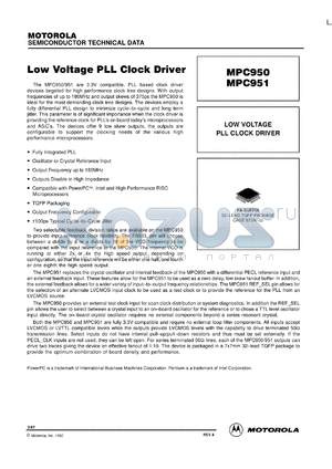 MPC951FA datasheet - Low voltage PLL clock driver