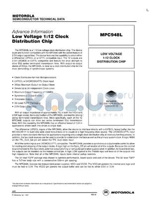 MPC948LFA datasheet - Low voltage 1:12 clock distribution chip