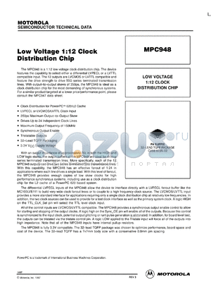MPC948FA datasheet - Low voltage 1:12 clock distribution chip