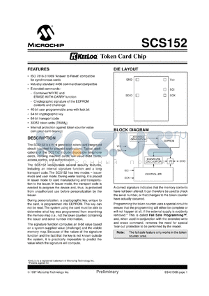 SCS152-I/W datasheet - Keeloq token card chip