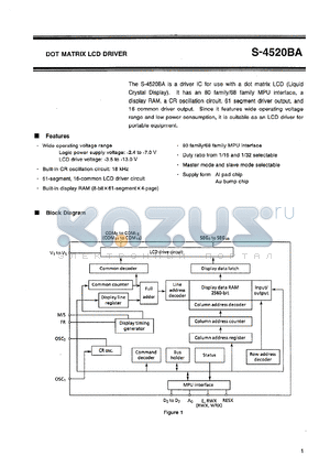 S-4520BA-CG datasheet - Dot matrix LCD driver