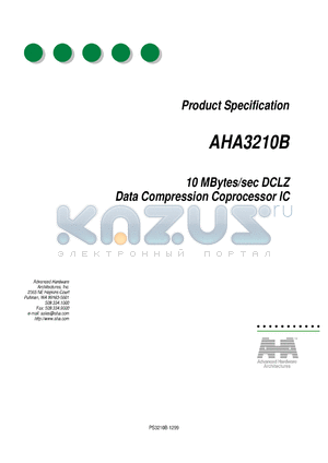 AHA3210B-020PQC datasheet - Data compression coprocessor IC