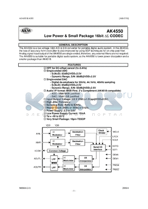 AK5350-VF datasheet - Enchanced dual bit 20 bit ADC