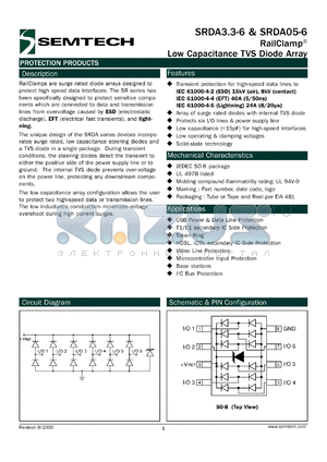 SRDA05-6TB datasheet - Low capacitance TVS diode array