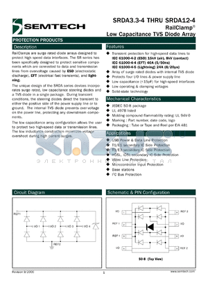 SRDA12-4TE datasheet - Low capacitance TVS diode array