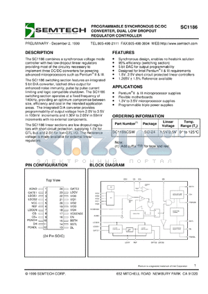 SC1186-2.5CSW.TR datasheet - 2.5V programmable synchronous DC/DC  converter