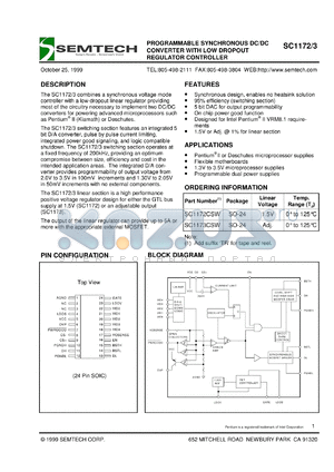 SC1172-1.5CSW.TR datasheet - 1.5V programmable synchronous DC/DC  converter