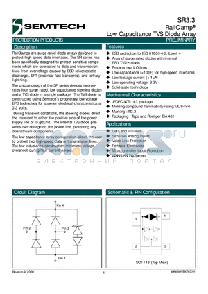 SR3.3.TG datasheet - Low capacitance TVS diode array