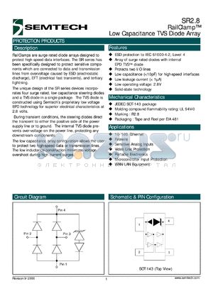 SR2.8.TG datasheet - Low capacitance TVS diode array