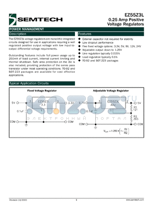 EZ55Z3L-S9.TR datasheet - 9V 0.25 Amp positive voltage regulator