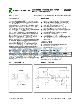 SC140B.TR datasheet - High speed synchronous power mosfet smart driver
