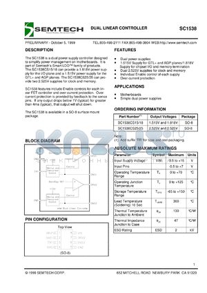 SC1538CS18.TR datasheet - Dual linear controller