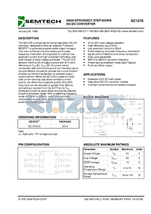 SC1578CSTR datasheet - High-efficiency step-down DC-DC converter