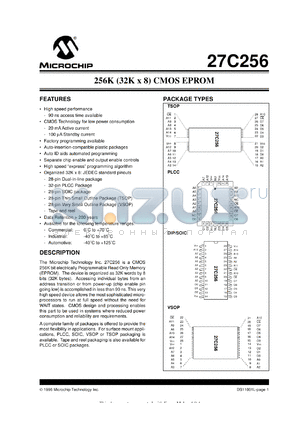 27C256-90I/VS datasheet - 256K (32x8) CMOS EPROM