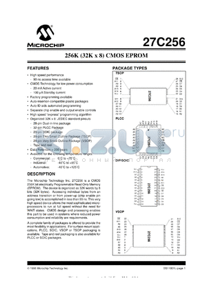 27C256-90E/TS datasheet - 256K (32x8) CMOS EPROM