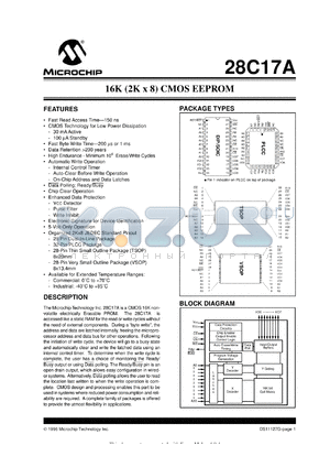 28C17A-15/L datasheet - 16K (2Kx8) CMOS EEPROM