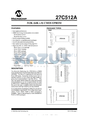 27C512A-10/VS datasheet - 512K (64Kx8) CMOS EPROM