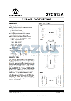 27C512A-12I/VS datasheet - 512K (64Kx8) CMOS EPROM