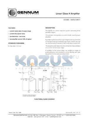 GC590 datasheet - Linear class H amplifier