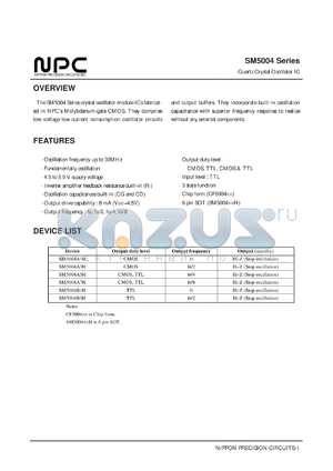 CF5004B3 datasheet - Quartz crystal oscillator IC