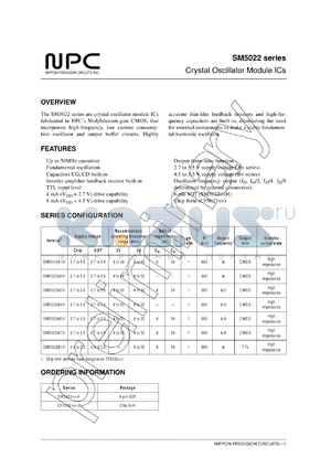 CF5022A2-2 datasheet - Crystal oscillator module IC