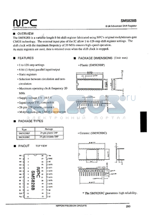 SM5828BC datasheet - 8-bit advanced shift register