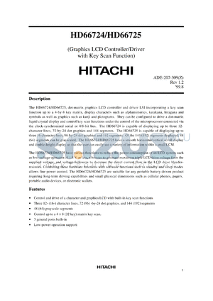 HD66724RA03TA0L datasheet - Graphic LCD controller/driver with key scan function