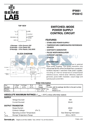 IP5561J datasheet - Switched mode power supply control circuit