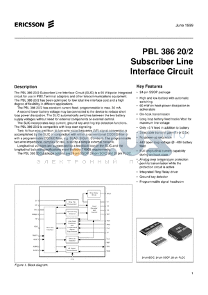 PBL38620/2QNT datasheet - Subscriber line interface circuit